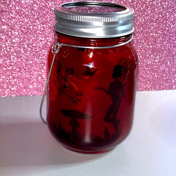 Handmade solar mason jar lantern with Fairies - Picture 3 of 5